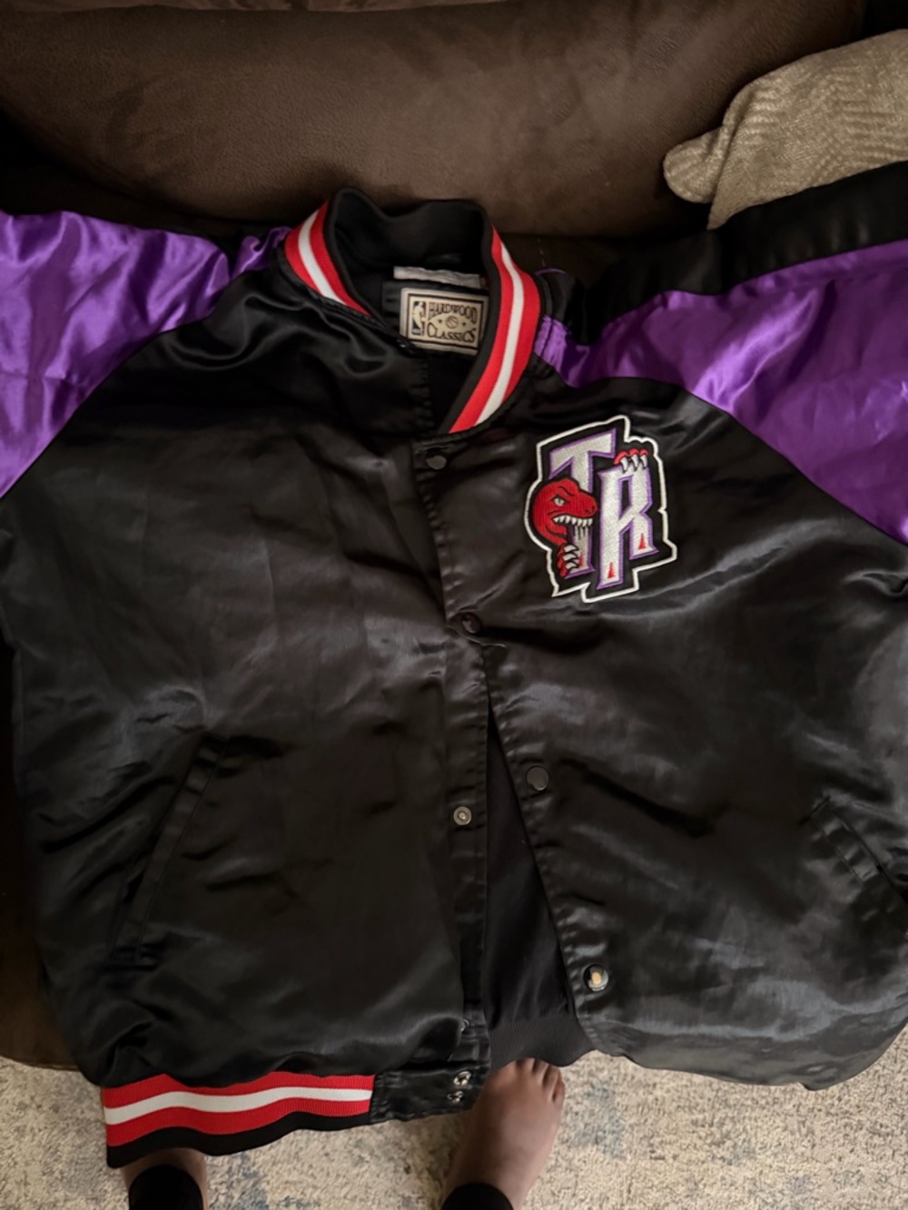 Vintage Toronto Raptors Satin Jacket Hardwood Classics Men